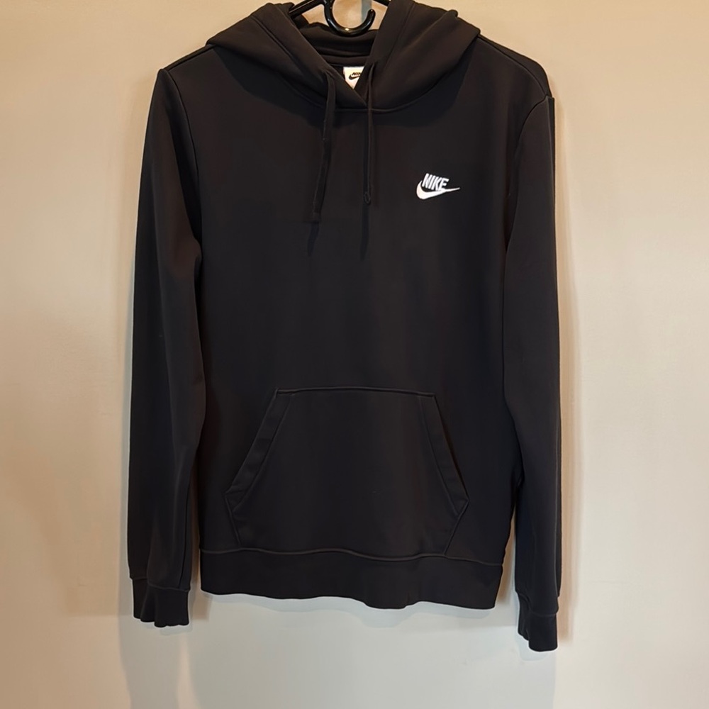 Nike Black Hoodie Sweatshirt with Ribbed Cuffs